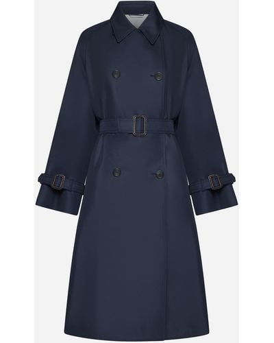 Weekend by Maxmara Canasta Cotton-blend Trench Coat - Blue