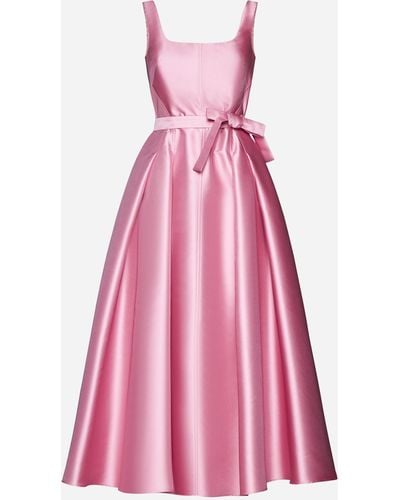 Blanca Vita Arrojado Satin Midi Dress - Pink
