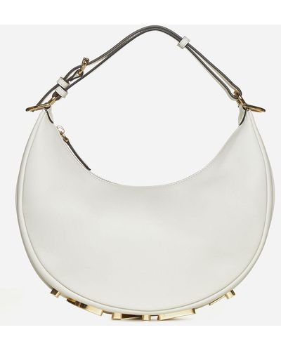 Fendi Graphy Small Leather Bag - White