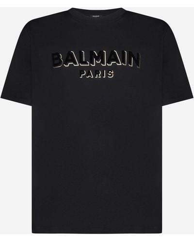 Balmain Logo Cotton T-shirt - Black