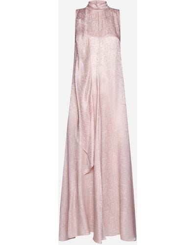 Forte Forte Microdamier Silk-blend Long Dress - Pink