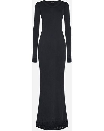 Balenciaga Cotton Maxi Dress - Black