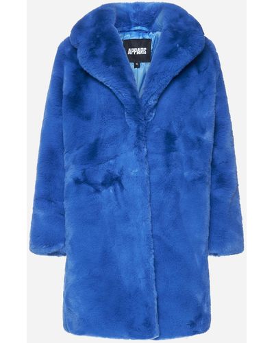 Apparis Stella Faux Fur Coat - Blue