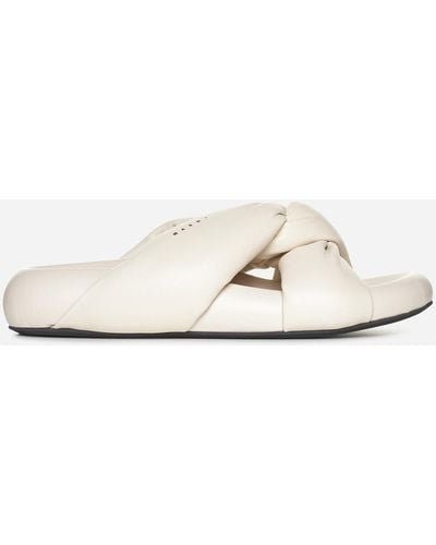 Marni Tie Nappa Leather Sandals - White