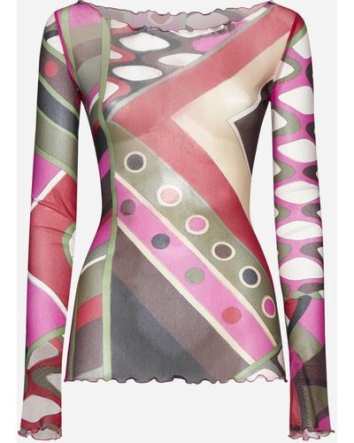 Emilio Pucci Very Vivara Print Nylon Top - Pink