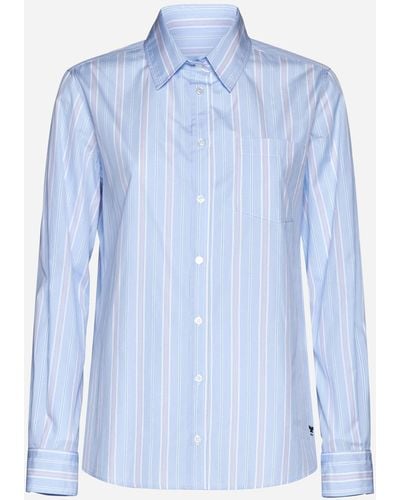 Weekend by Maxmara Bahamas Striped Cotton Shirt - Blue