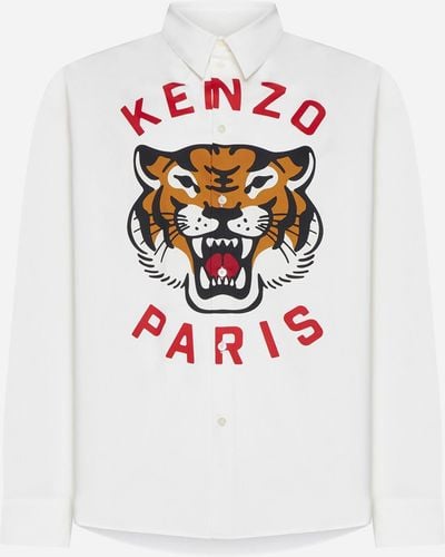 KENZO Lucky Tiger Cotton Shirt - White