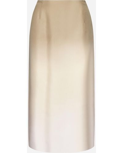 Prada Silk Midi Skirt - White