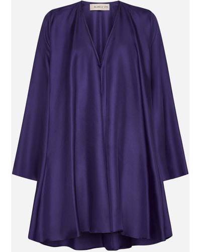 Blanca Vita Aeonium Silk Oversized Dress - Purple