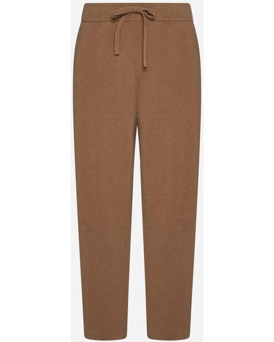 Roberto Collina Wool And Cashmere Sweatpants - Brown