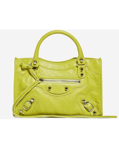 Balenciaga Mini City Leather Bag - Yellow
