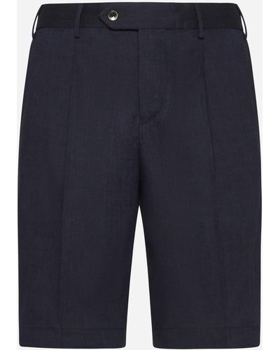 PT Torino Linen Shorts - Blue