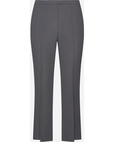 Blanca Vita Pleomele Topstitching-detail Trousers - Grey