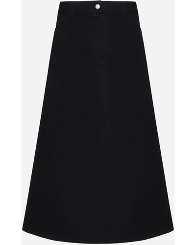 Studio Nicholson Baringo A-line Denim Skirt - Black