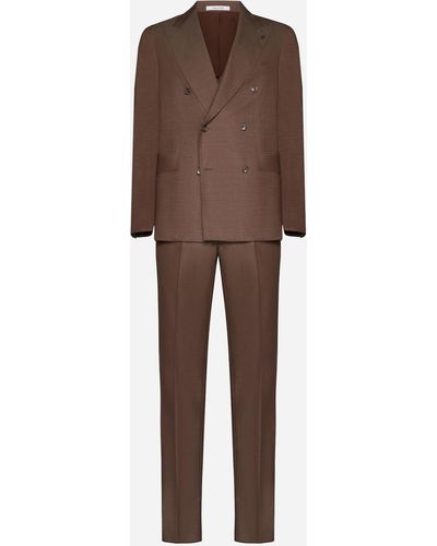 Tagliatore Double-breasted Wool Suit - Brown