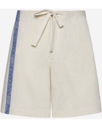 JW Anderson Linen And Cotton Shorts - White