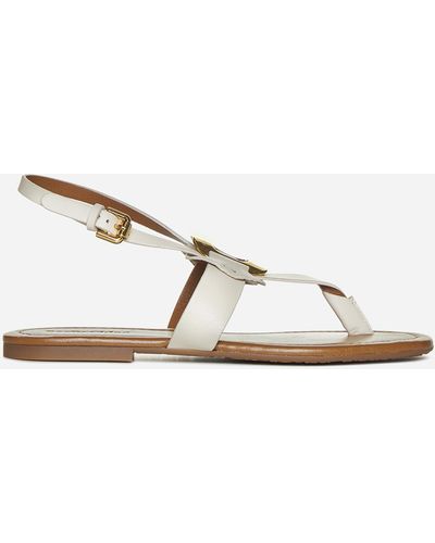 See By Chloé Chany Leather Toe-post Sandals - White
