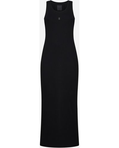 Givenchy 4g Plaque Cotton Long Dress - Black