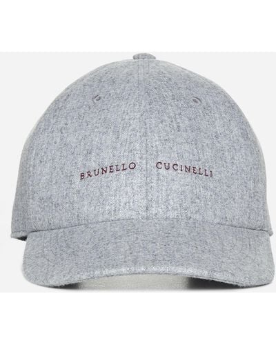 Brunello Cucinelli Wool Baseball Hat - Gray