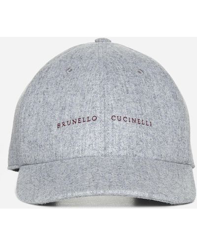 Brunello Cucinelli Wool Baseball Hat - Grey