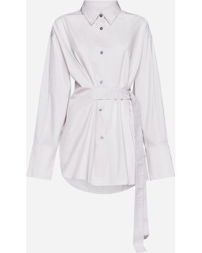 Studio Nicholson Tie Waisted Cotton Shirt - White