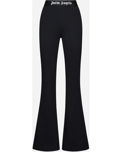 Palm Angels Cotton Flared Pants - Blue