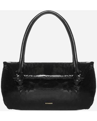 Jil Sander Knot Patent Leather Small Bag - Black