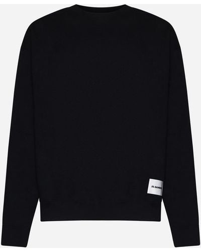Jil Sander Logo-label Cotton Sweatshirt - Black
