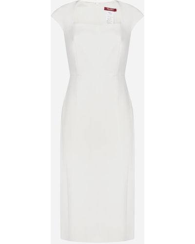 Max Mara Studio Umbro Cady Midi Dress - White