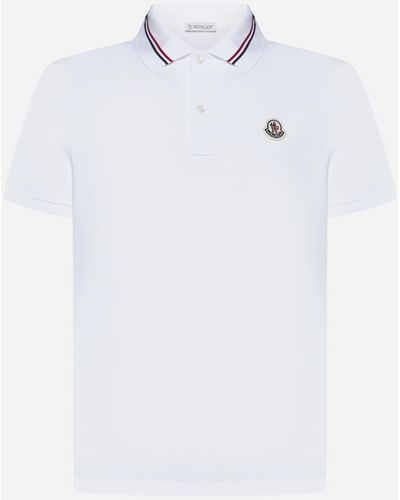 Moncler Logo-patch Cotton Polo Shirt - White