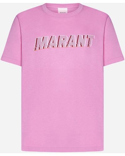 Isabel Marant Honore Cotton T-shirt - Pink