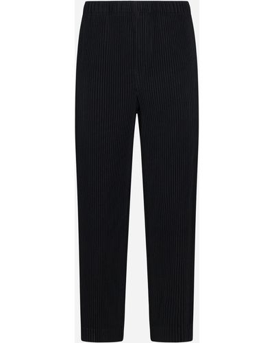 Homme Plissé Issey Miyake Pleated Fabric Trousers - Black