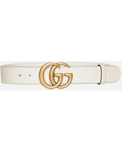 Gucci GG Marmont Leather Belt - White