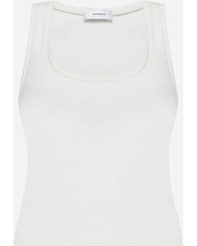Wardrobe NYC Stretch Cotton Crop Tank Top - White