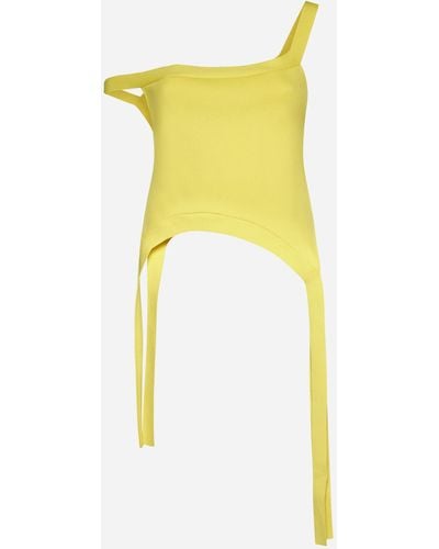 JW Anderson Deconstructed Cotton-blend Top - Yellow