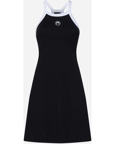 Marine Serre Organic Cotton Mini Dress - Black