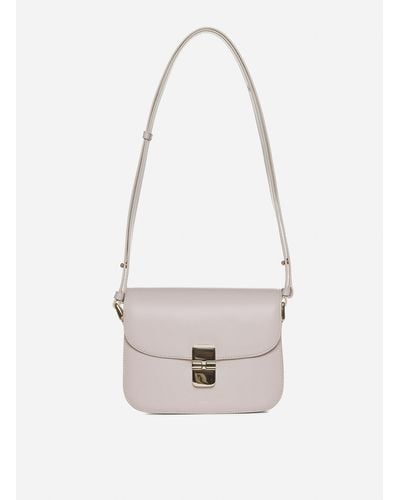 A.P.C. Grace Leather Small Bag - White