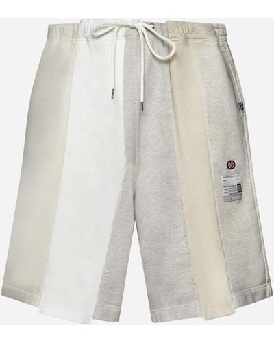 Maison Mihara Yasuhiro Vertical Switching Cotton Shorts - White
