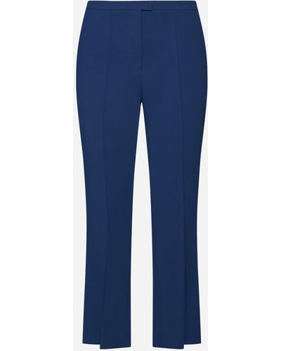 Blanca Vita Pleomele Topstitching-detail Trousers - Blue