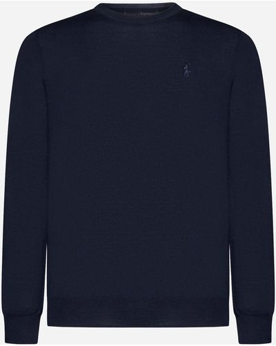 Polo Ralph Lauren Logo Wool Sweater - Blue