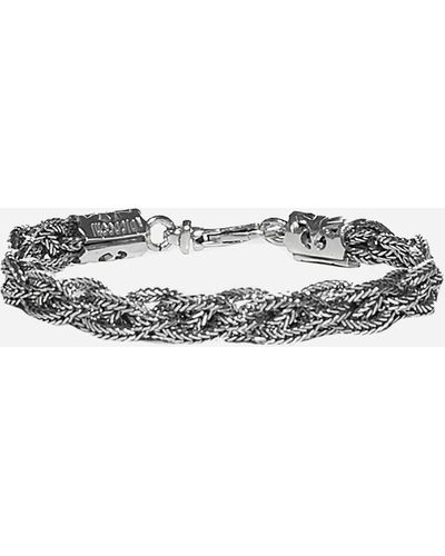 Emanuele Bicocchi Silver Large Mixed Braided Bracelet