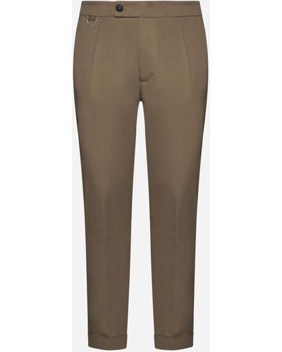 Low Brand Riviera Stretch Cotton Pants - Natural