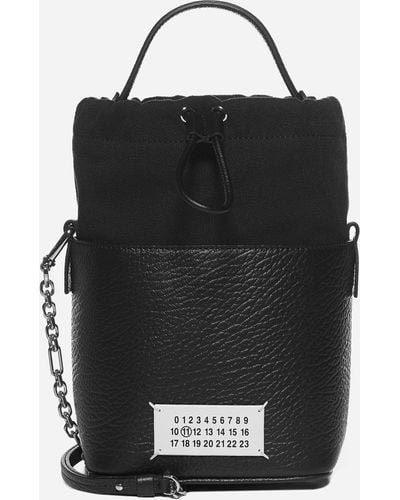 Maison Margiela 5ac Leather Mini Bucket Bag - Black