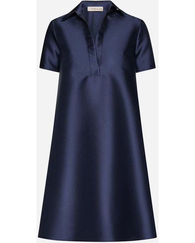 Blanca Vita Ascalepias Satin Mini Dress - Blue