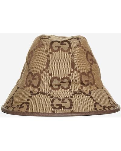 Gucci GG Jumbo Canvas Bucket Hat - Natural