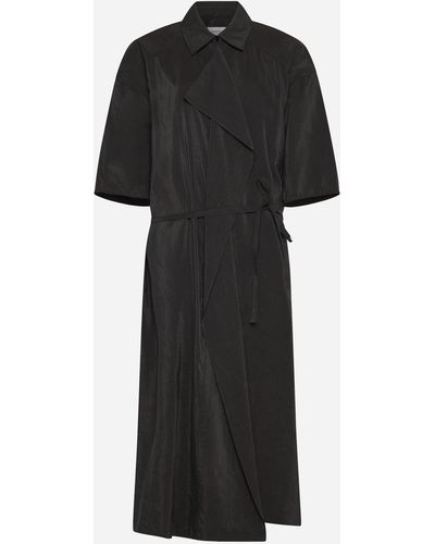 Lemaire Silk-blend Midi Shirt Dress - Black