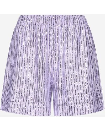 Stine Goya Anne Striped Sequin Shorts - Purple