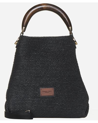Roberto Festa Crochet Fabric Bag - Black