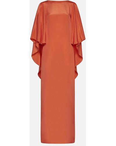 Max Mara Pianoforte Baleari Silk Long Dress - Orange