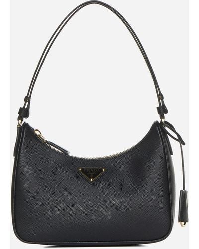 Prada Re-edition Saffiano Leather Mini Bag - Black